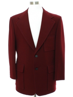 1970's Mens Ron Burgundy Style Disco Blazer Sport Coat Jacket