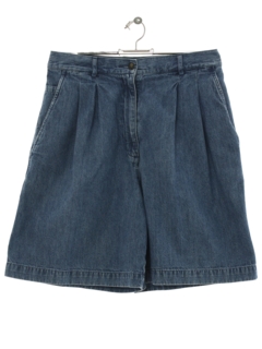 1980's Womens Pleated Denim Jeans Shorts