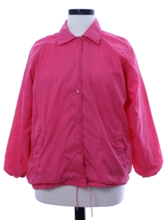 1980's Womens Totally 80s Snap Front Windbreaker Jacket