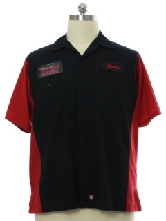 1990's Mens Steve Prescott Tire Pros Red Kap Work Shirt