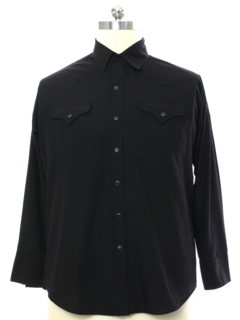 1990's Mens Black Western Shirt