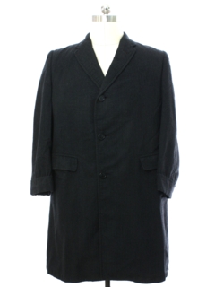 1950's Mens Wool Herringbone Tweed Overcoat Jacket