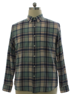 1990's Mens J Crew Madras Plaid Preppy Shirt