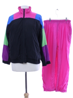 1980's Womens Totally 80s Nylon Combo Track Suit
