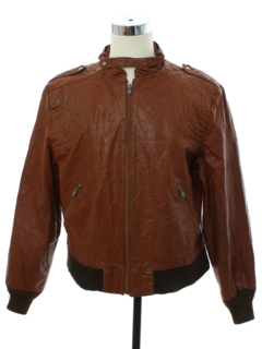 1980's Mens Leather Cafe Racer Style Motorcycle Jacket