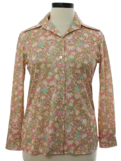 1970's Womens Print Disco Shirt