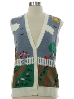 1980's Womens Cheesy Sweater Vest