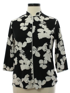 1970's Womens Mod Cheongsam Tunic Shirt