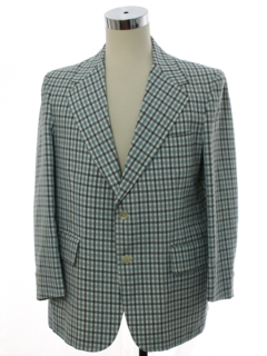 1970's Mens Plaid Disco Blazer Sport Coat Jacket