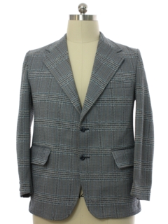 1970's Mens Plaid Disco Blazer Sport Coat Jacket