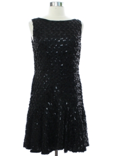 1970's Womens Sequined Mini Cocktail or Prom Dress