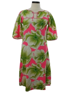 1960's Womens Mod Hawaiian Lounge Dress
