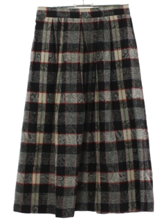 1970's Womens A-Line Plaid Skirt