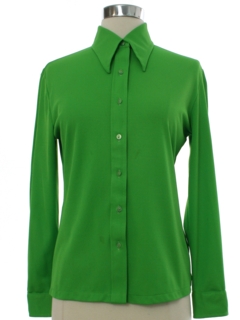 1970's Womens Solid Disco Shirt