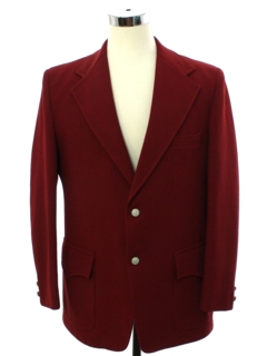 1970's Mens Ron Burgundy Style Disco Blazer Sport Coat Jacket