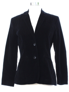 1980's Womens Black Velvet Blazer