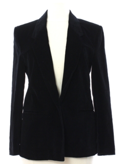 1980's Womens Black Velvet Blazer