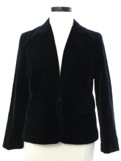 1980's Womens Black Velvet Blazer