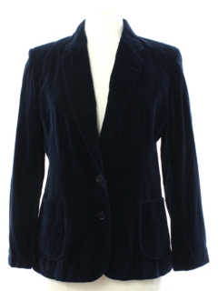 1980's Womens Midnight Blue Velvet Blazer