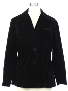 1970's Womens Black Velvet Blazer