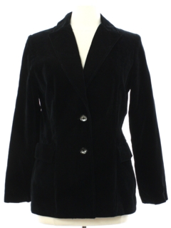 1970's Womens Black Velvet Blazer