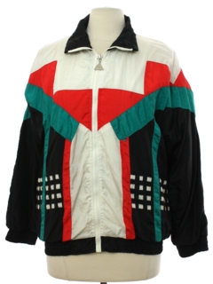 1980's Womens Totally 80s Windbreaker Zip Jacket