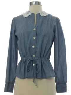 1970's Womens Chambray Prairie Shirt