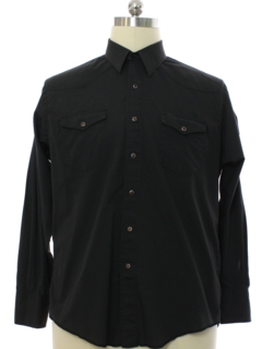 1990's Mens Black Western Shirt