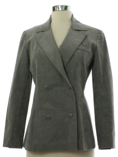 1970's Womens Gino Rossi UltraSuede Double Breasted Mod Blazer Jacket