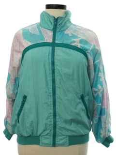 1980's Womens Totally 80s Nylon Windbreaker Track Jacket