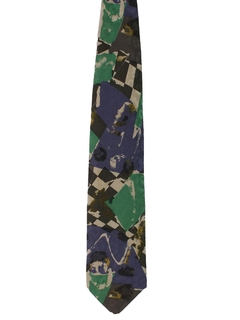 1990's Mens Bolgheri Designer Wide Silk Necktie
