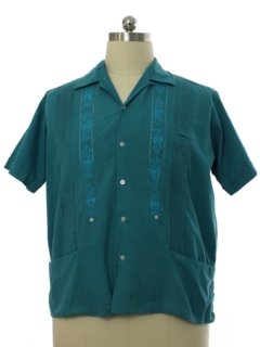 1990's Mens Linen Guayabera Shirt