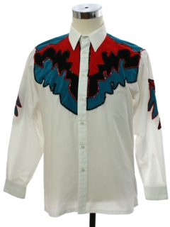 1980's Mens Totally 80s Rodeo Style Western Shirt