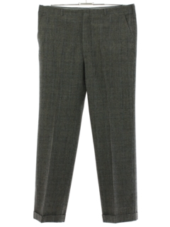 1980's Mens Totally 80s Plaid Flat Front Slacks Pants