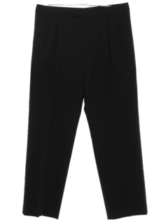 1980's Mens Totally 80s Pleated Black Tuxedo Pants
