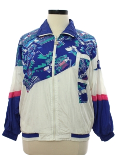1980's Womens Totally 80s Nylon Windbreaker Track Jacket