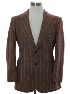 1970's Mens Disco Style Wool Acrylic Blend Blazer Sport Coat Jacket
