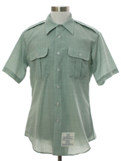 1980's Mens Military Uniform Work Shirt