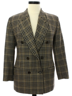 1980's Womens Totally 80s Wool Double Breasted Blazer Sport Coat Jacket