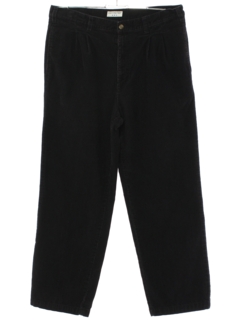 1990's Mens Black Baggy Pleated Corduroy Pants