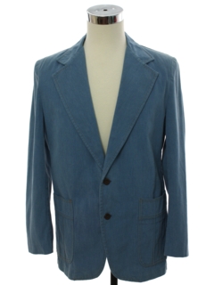 1970's Mens Brushed Cotton Disco Style Blazer Sport Coat Jacket
