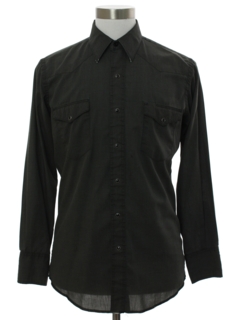 1990's Mens Faded Black Grunge Western Shirt