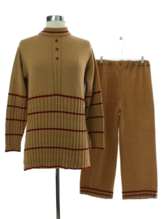1960's Womens Mod Knit Pant Suit