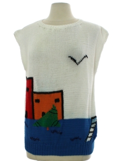1990's Womens Op-Art Knit Sweater