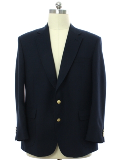 1980's Mens Dark Blue Blazer Style Sport Coat Jacket