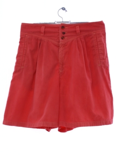 1980's Womens High Waisted Baggy Pleated Shorts