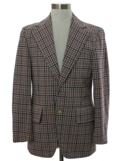 1970's Mens Plaid Disco Blazer Sport Coat Jacket