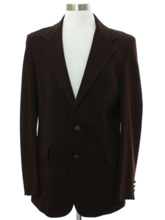 1970's Mens Brown Disco Blazer Sport Coat Jacket