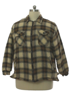 1990's Mens Plaid Sherpa Shirt Jacket