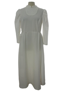 1970's Womens Prairie Style Wedding Dress